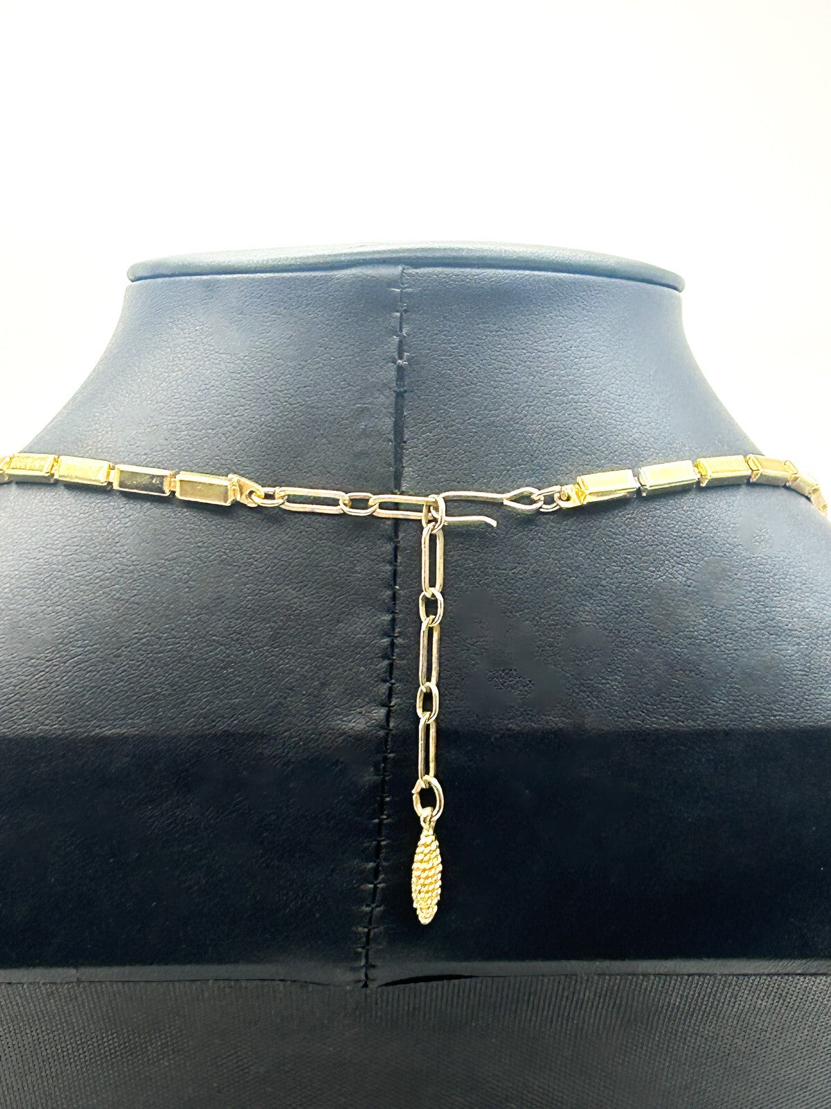 Vintage Pennino Gold Tone & Turquoise Glass Necklace