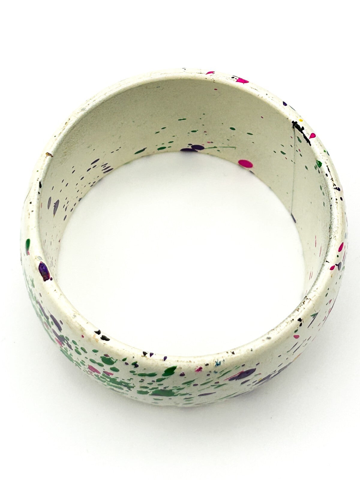 Retro Paint Splat Acrylic Chunky Cuff Bracelet Pink Purple Green Bangle