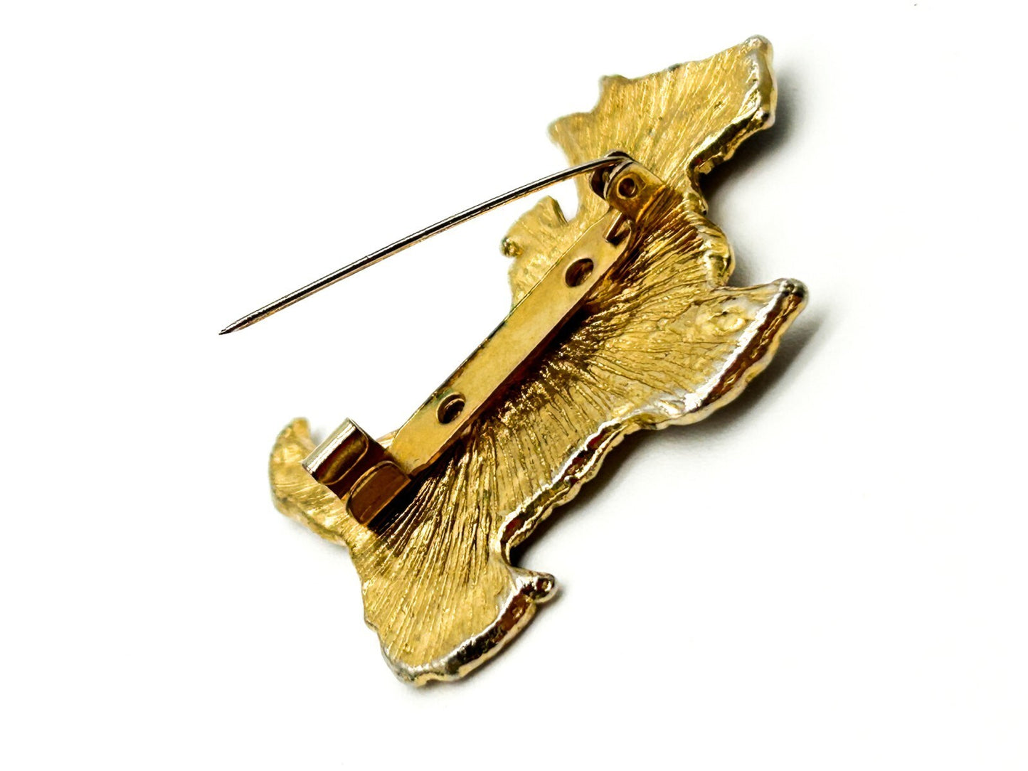 Vintage Gold Tone Black Enamel Scottish Terrier Brooch Scottie Pin Rhinestone