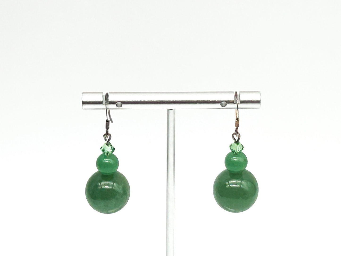 Aventurine Necklace & Earrings Set 925 Sterling Silver Pendant Bale 21”