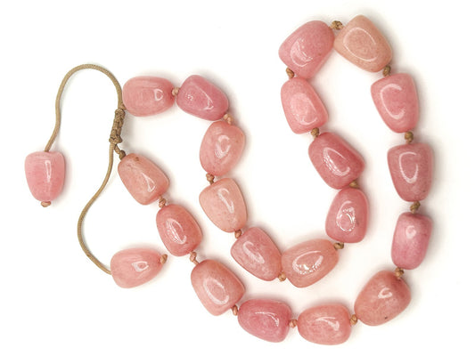 Lola Rose Pink Jade Chunk Necklace – Adjustable Cord boho