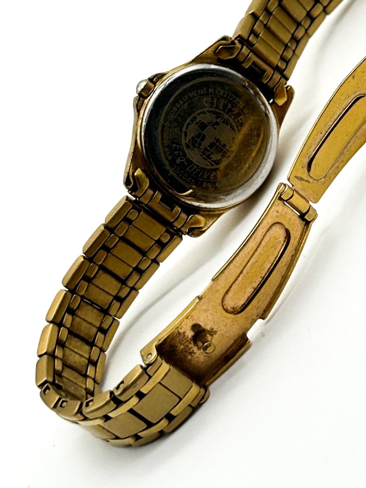 Citizen Eco Drive Ladies Gold Tone Watch Date Bracelet WR50 Japan Analogue