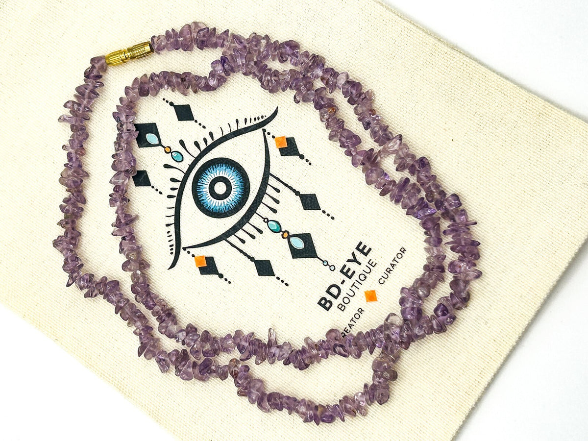Vintage Amethyst Semi-Precious Gemstone Necklace