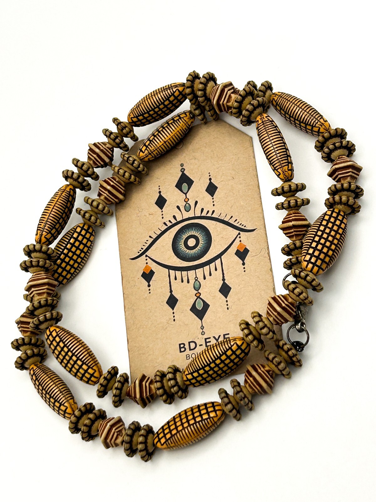 Recycled Plastic ‘Tortoise Home’ Beaded Necklace – Ghana Artisan