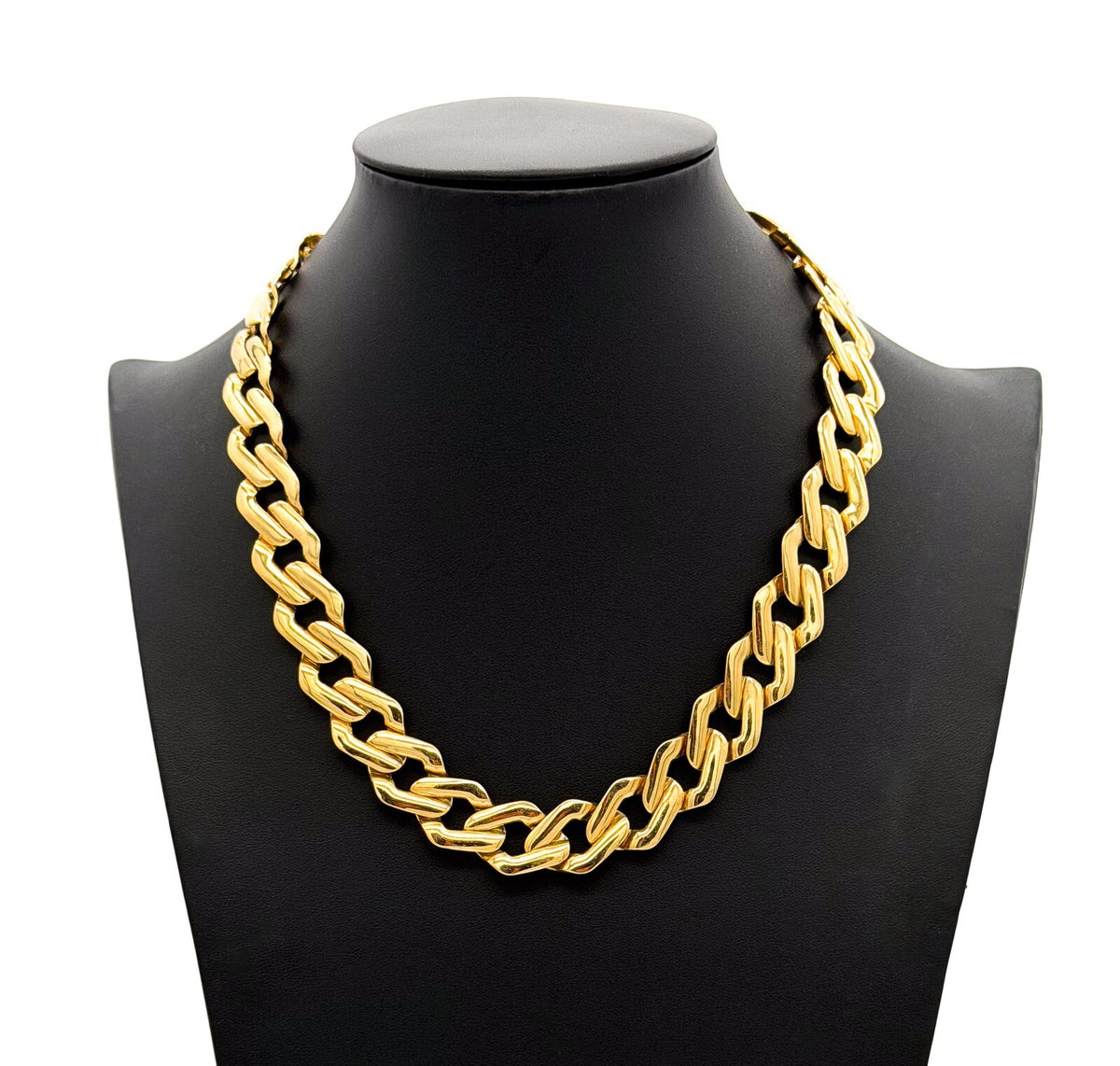 Chunky Gold Curb Chain Necklace Lightweight Link Choker 18.5”
