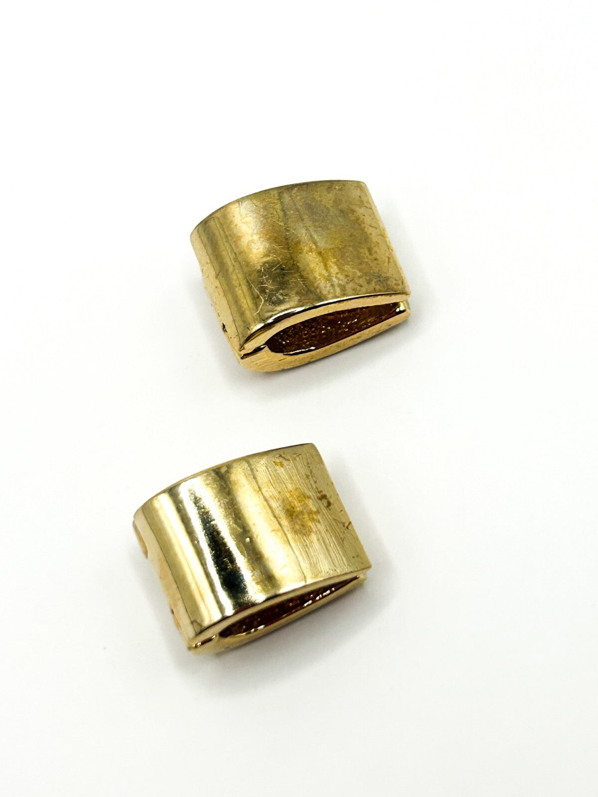 Vintage Monet Gold Tone Baguette Rhinestone Magnetic Earrings Original Card