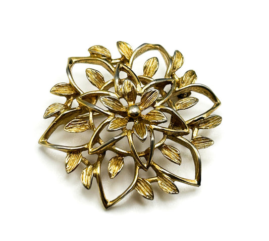 Vintage Signed Sarah Coventry Floral Filigree Brooch [SARAHCOV]