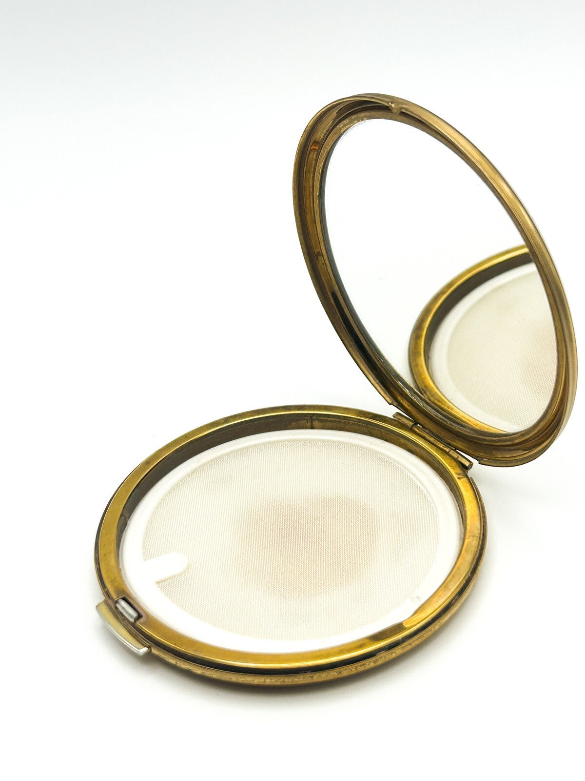 Vintage Stratton Floral Butterfly Powder Compact Gold Tone Mirror England