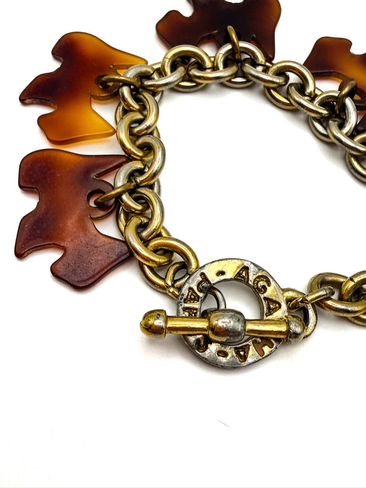 Vintage Agatha Paris Lucite Scottie / Scottish Terrier Dog Chain Bracelet