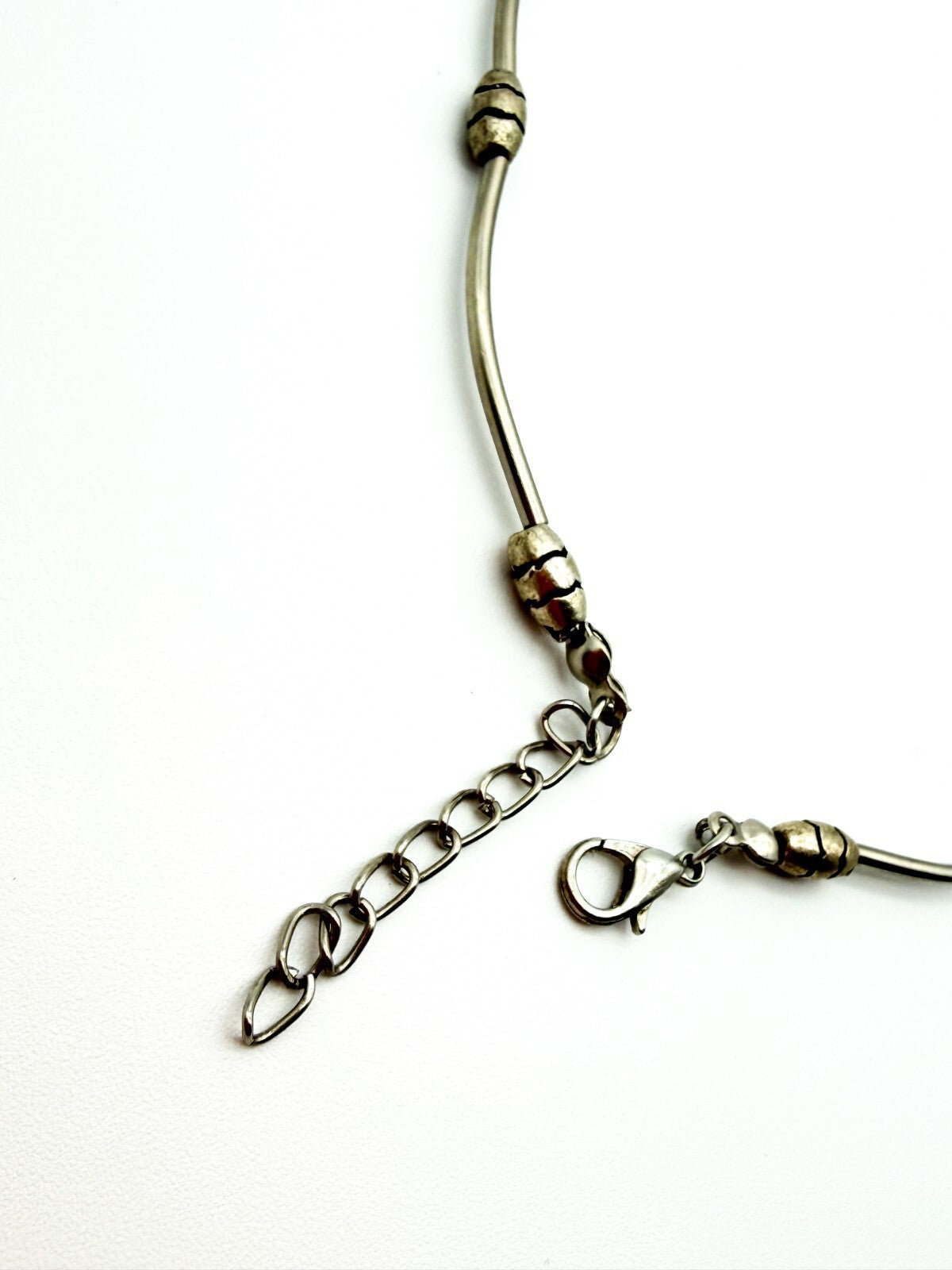 Elephant Pendant Necklace Silver Tone Beaded Tribal Boho Style Animal Charm Cute