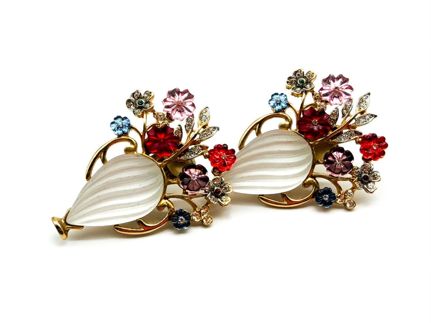 Vintage Craft (Gem-Craft) Adrien Mann Couture Giardinetti Brooch & Clip Ons