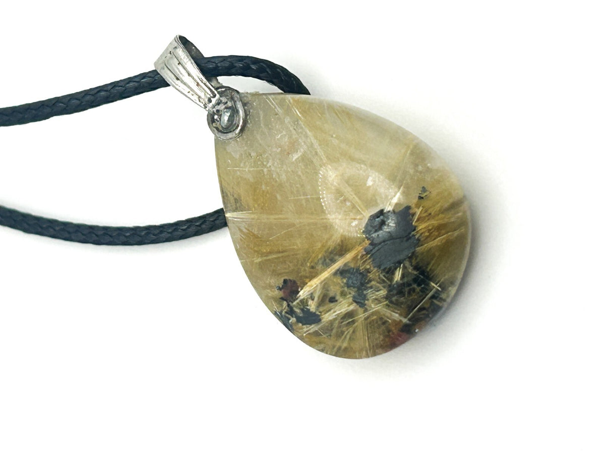 Gemstone Pendant Necklace Bundle – Quartz, Rutilated Citrine, Blue aventurine