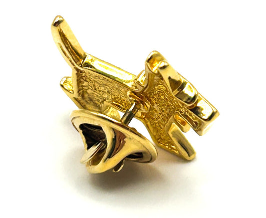 Vintage Signed Ballou REG'D / Ciro Gold Tone Scottish Terrier Scottie Dog Brooch