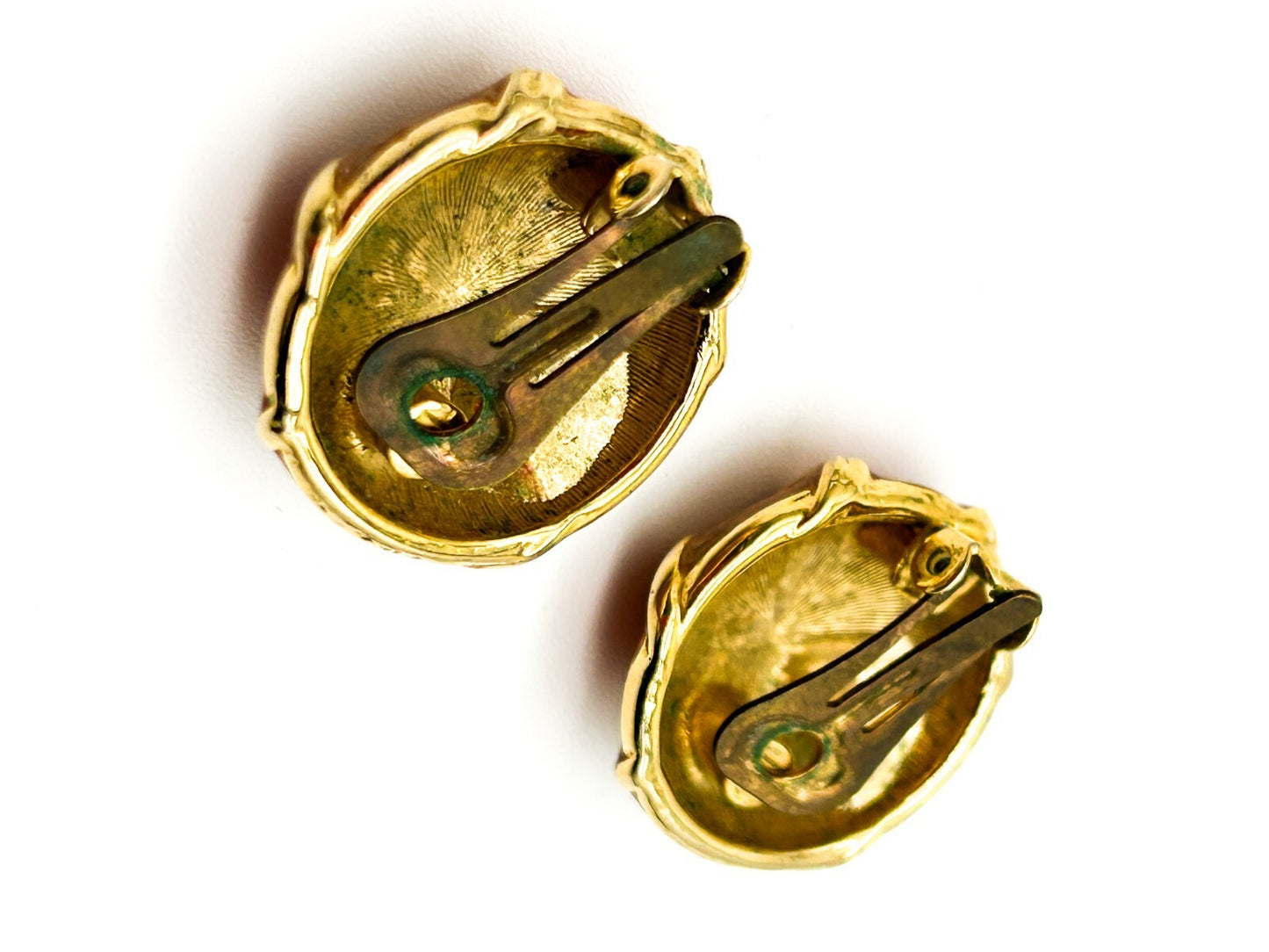 Vintage Chunky Gold and Silver Tone and Enamel Clip On Earrings Bundle 80s Retro