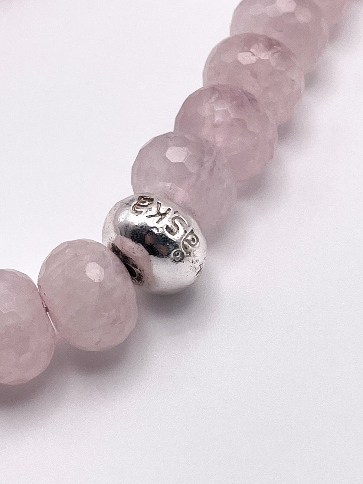 ASKA Faceted Rose Quartz Rondelle Beaded Necklace