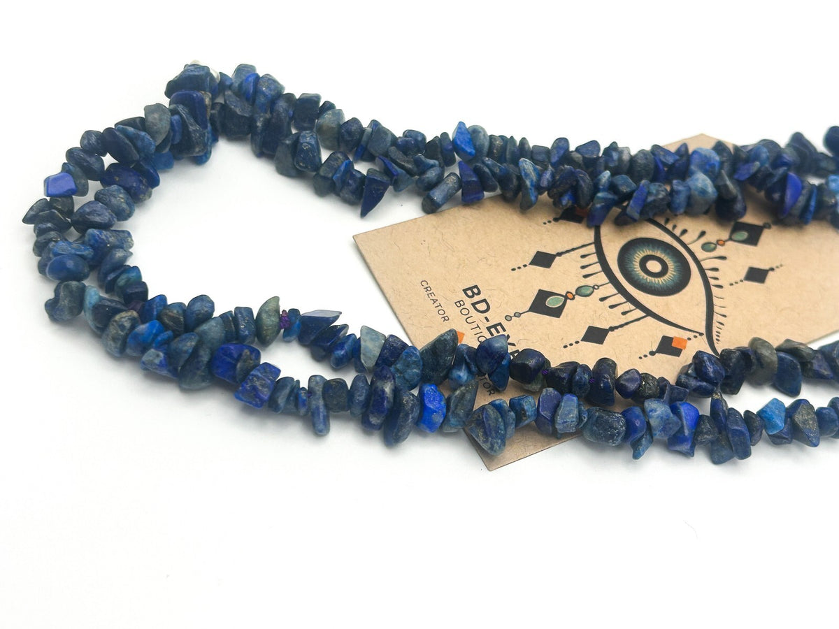 Lapis Lazuli & Sodalite Semi-precious Gemstone Chip Necklace  Bracelet Set