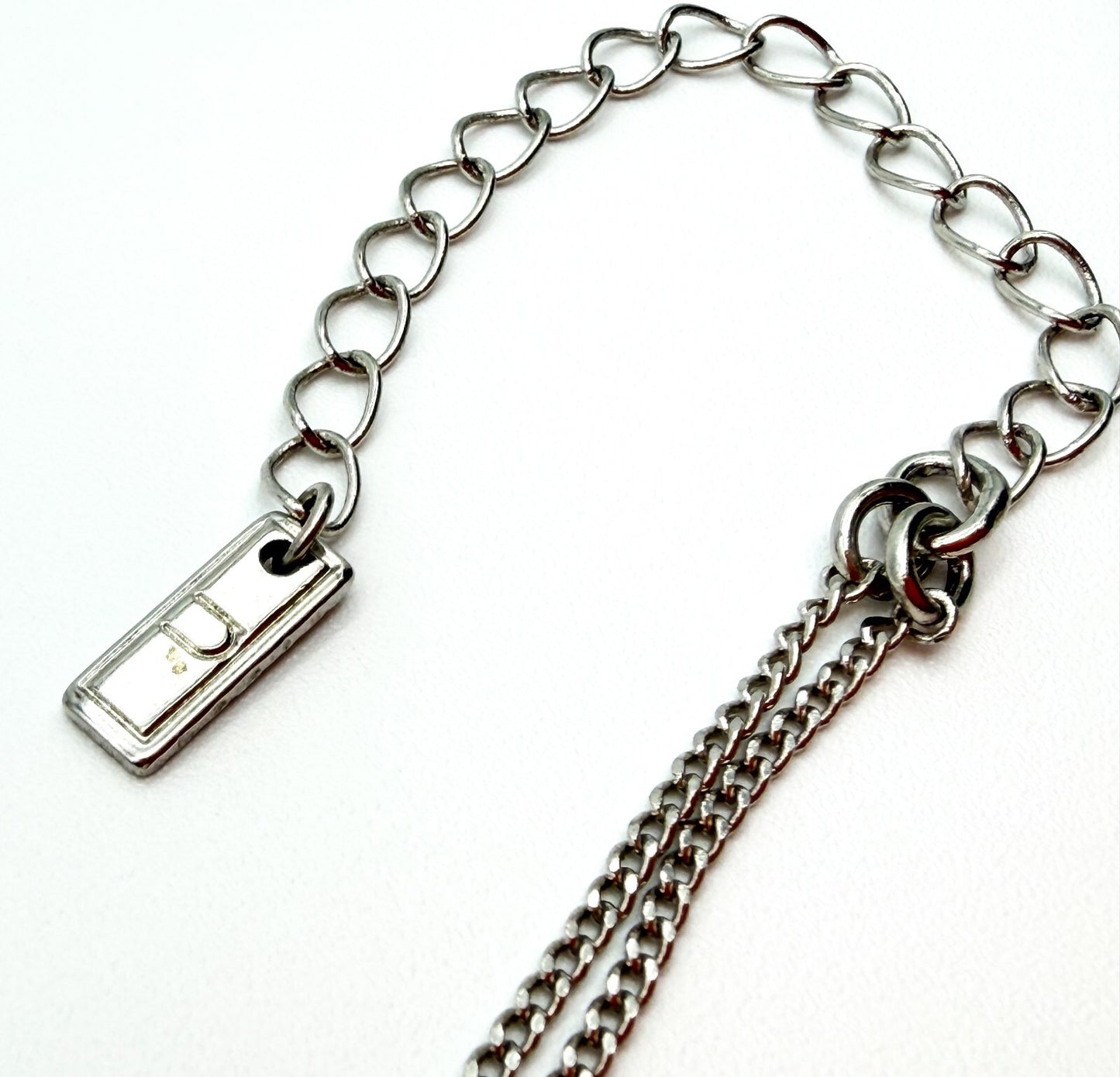 Next Silver Tone Abstract Oval Link Statement Necklace 18” Retro