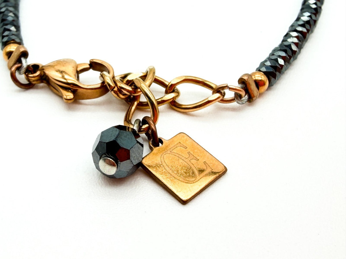 Coeur De Lion Bracelet Hematite Titanium Oxide Rose Gold Plated Elegant