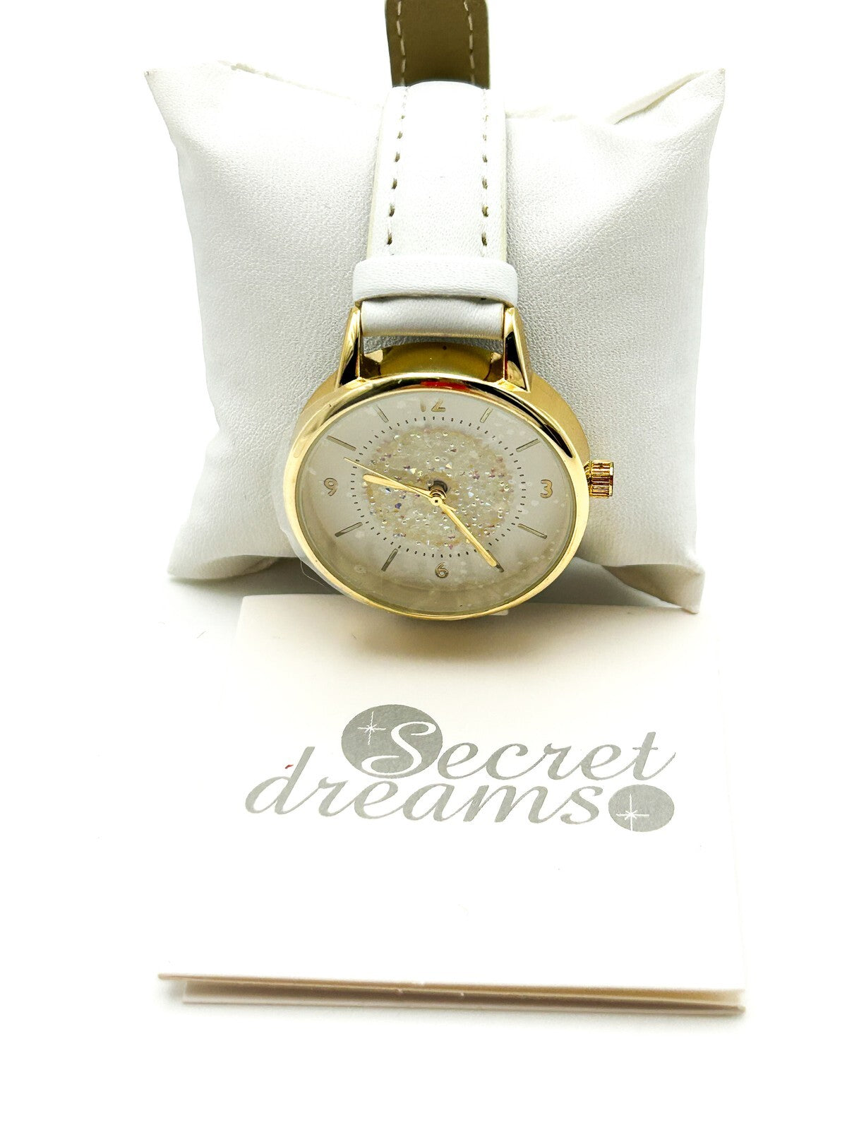 Vintage Secret Dreams Ladies Watch White Strap and Swarovski Crystal Dial