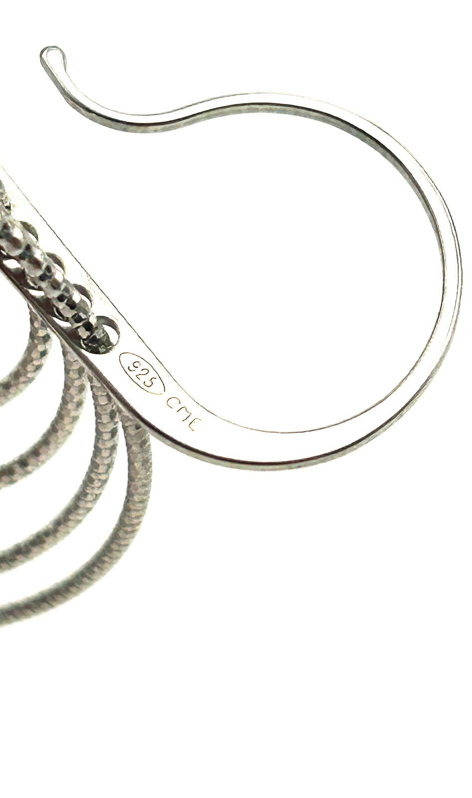 Sterling Silver 925 Spiral Circle Drop Earrings Large 4.5cm Dangle Boxed