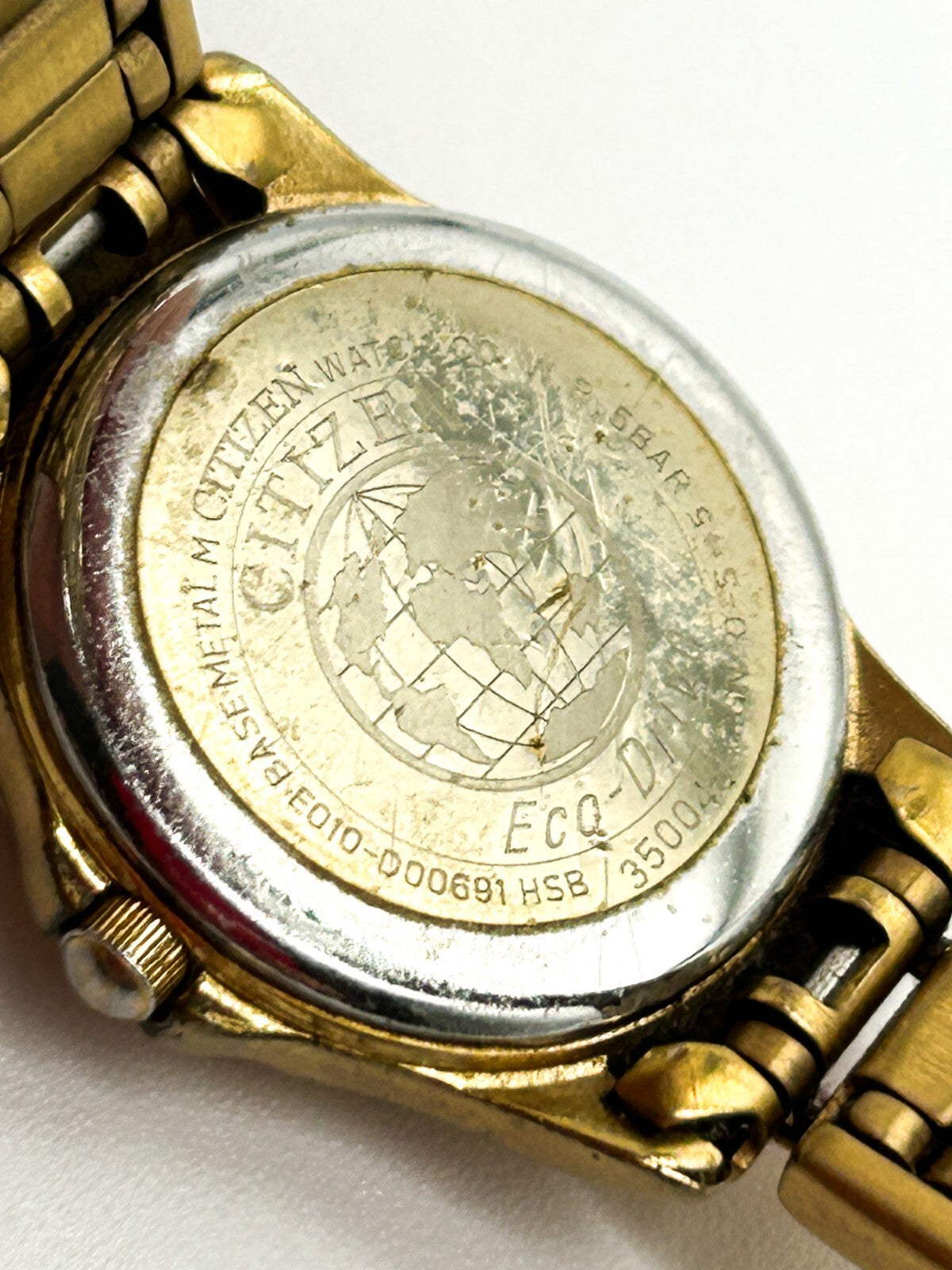 Citizen Eco Drive Ladies Gold Tone Watch Date Bracelet WR50 Japan Analogue