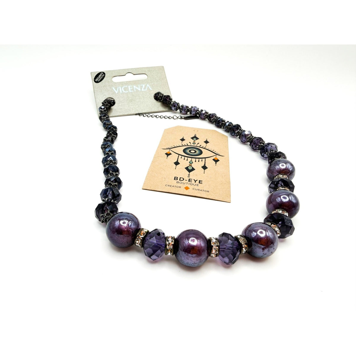 Vicenza Purple Faceted Glass Necklace – New with Tags