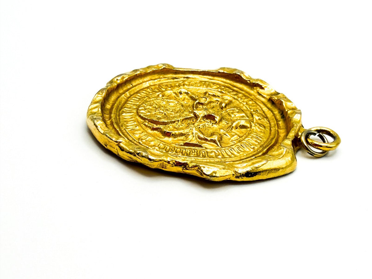 Vintage Accessocraft Etruscan Revival Medallion Pendant – Byzantine Eagle Crest