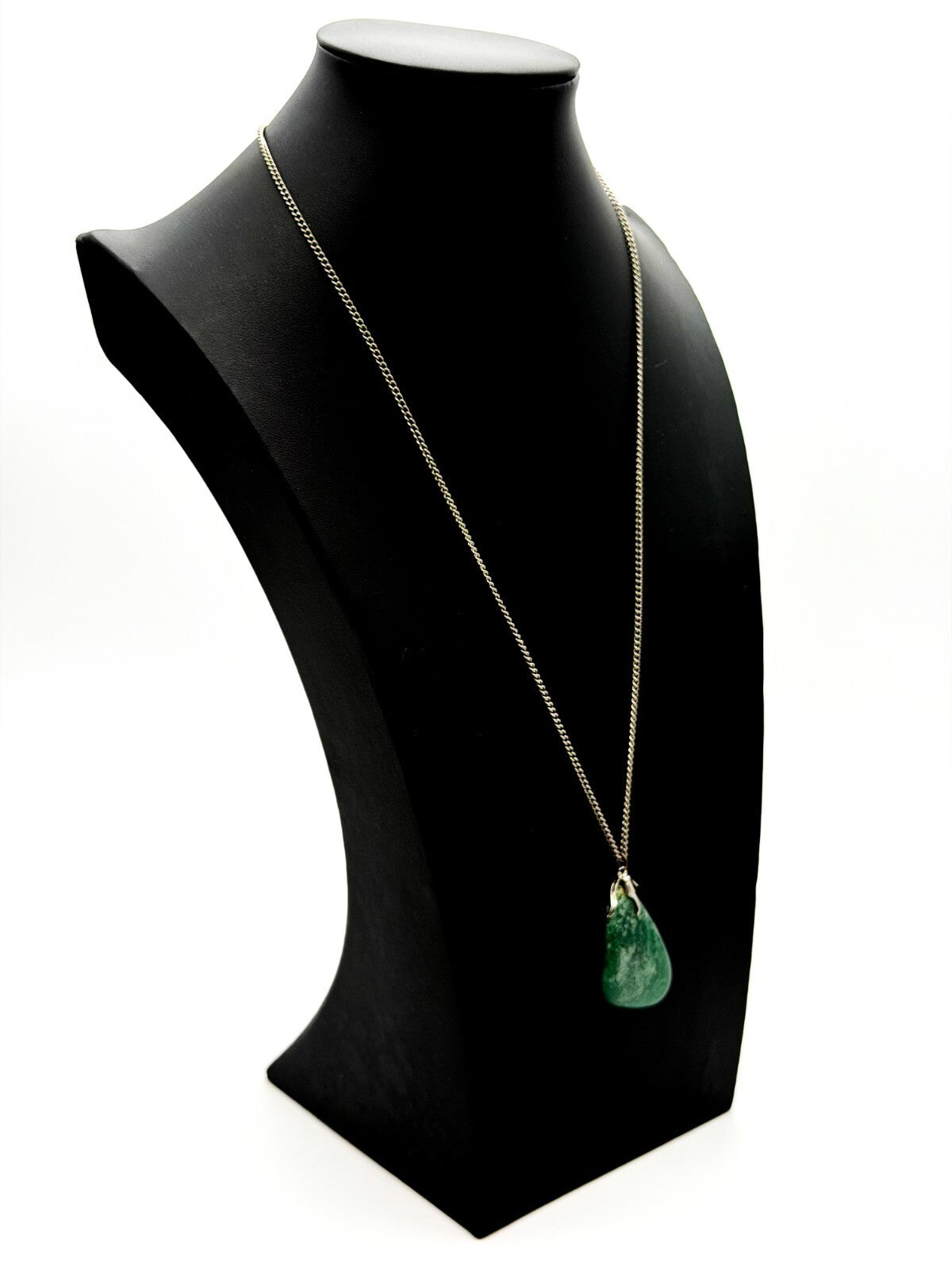 Natural Aventurine Pendant Necklace Green Crystal Stone Long Chain 24”
