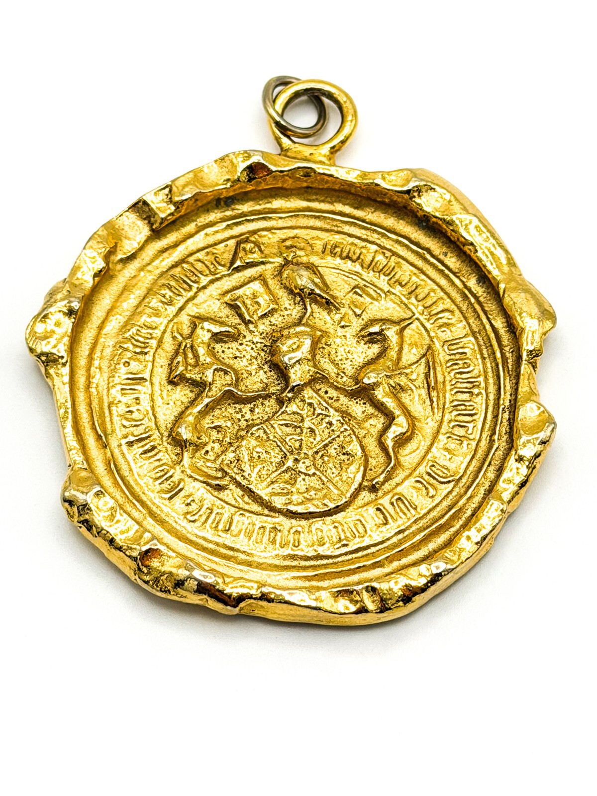 Vintage Accessocraft Etruscan Revival Medallion Pendant – Byzantine Eagle Crest