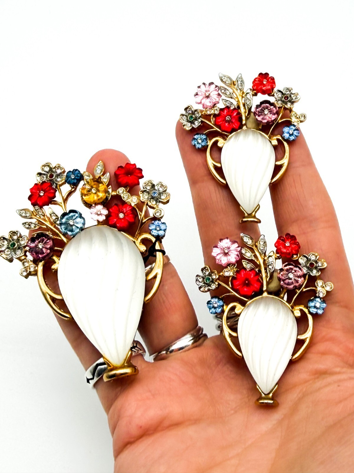 Vintage Craft (Gem-Craft) Adrien Mann Couture Giardinetti Brooch & Clip Ons