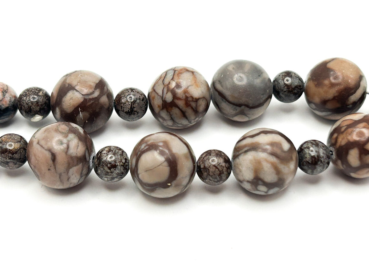 Picture Jasper Pendant Necklace – 925 Sterling Silver Bale – 26” Gemstone Boho