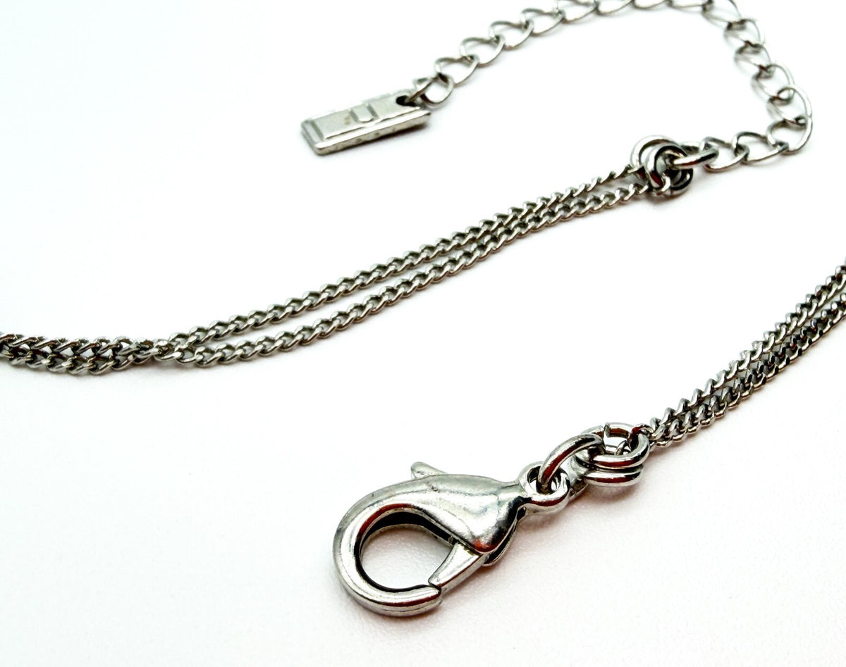 Next Silver Tone Abstract Oval Link Statement Necklace 18” Retro