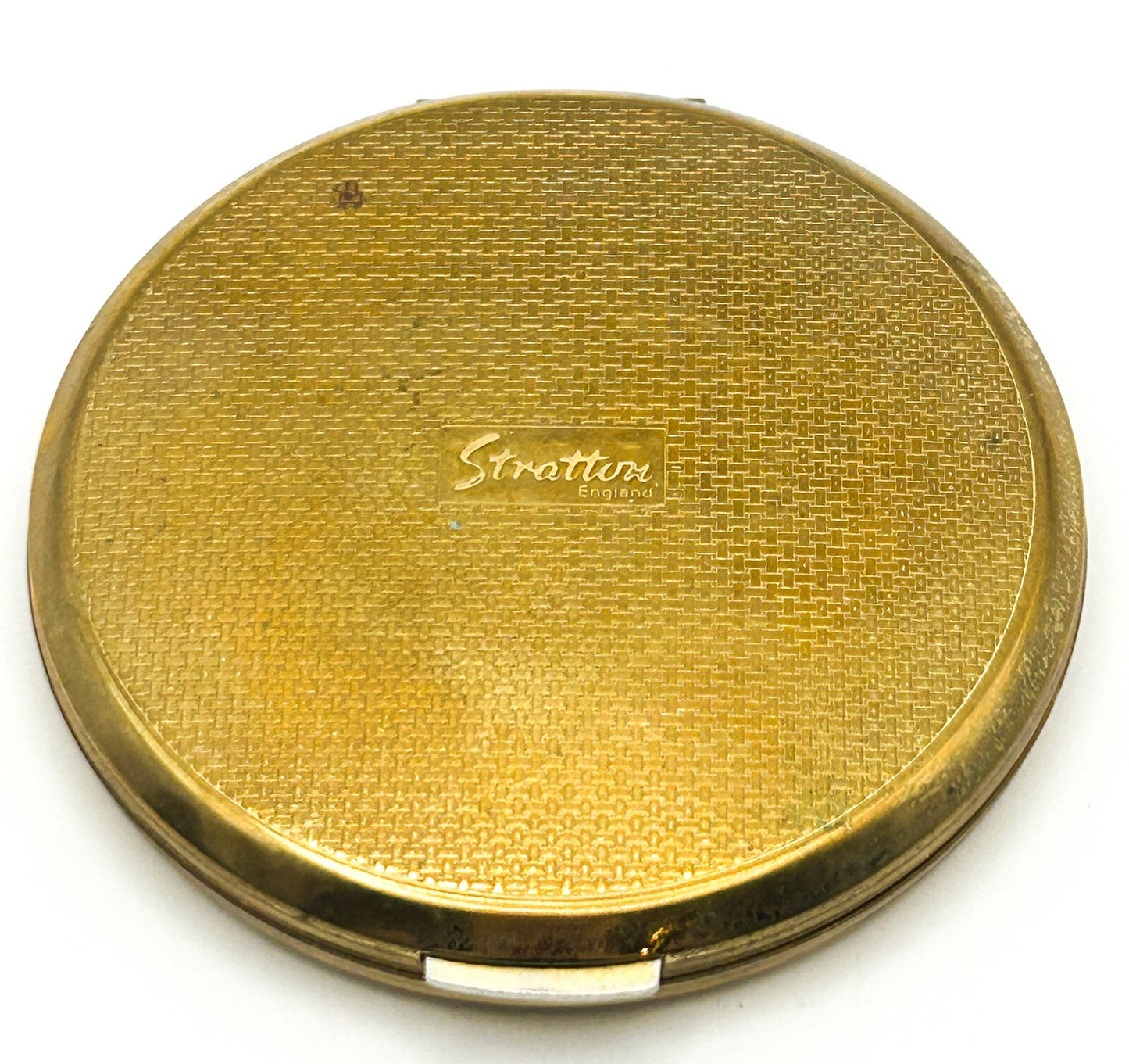 Vintage Stratton Floral Butterfly Powder Compact Gold Tone Mirror England