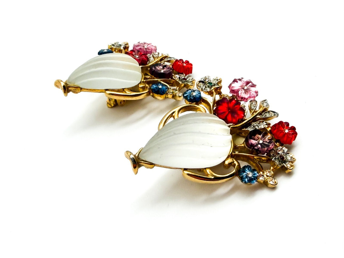 Vintage Craft (Gem-Craft) Adrien Mann Couture Giardinetti Brooch & Clip Ons