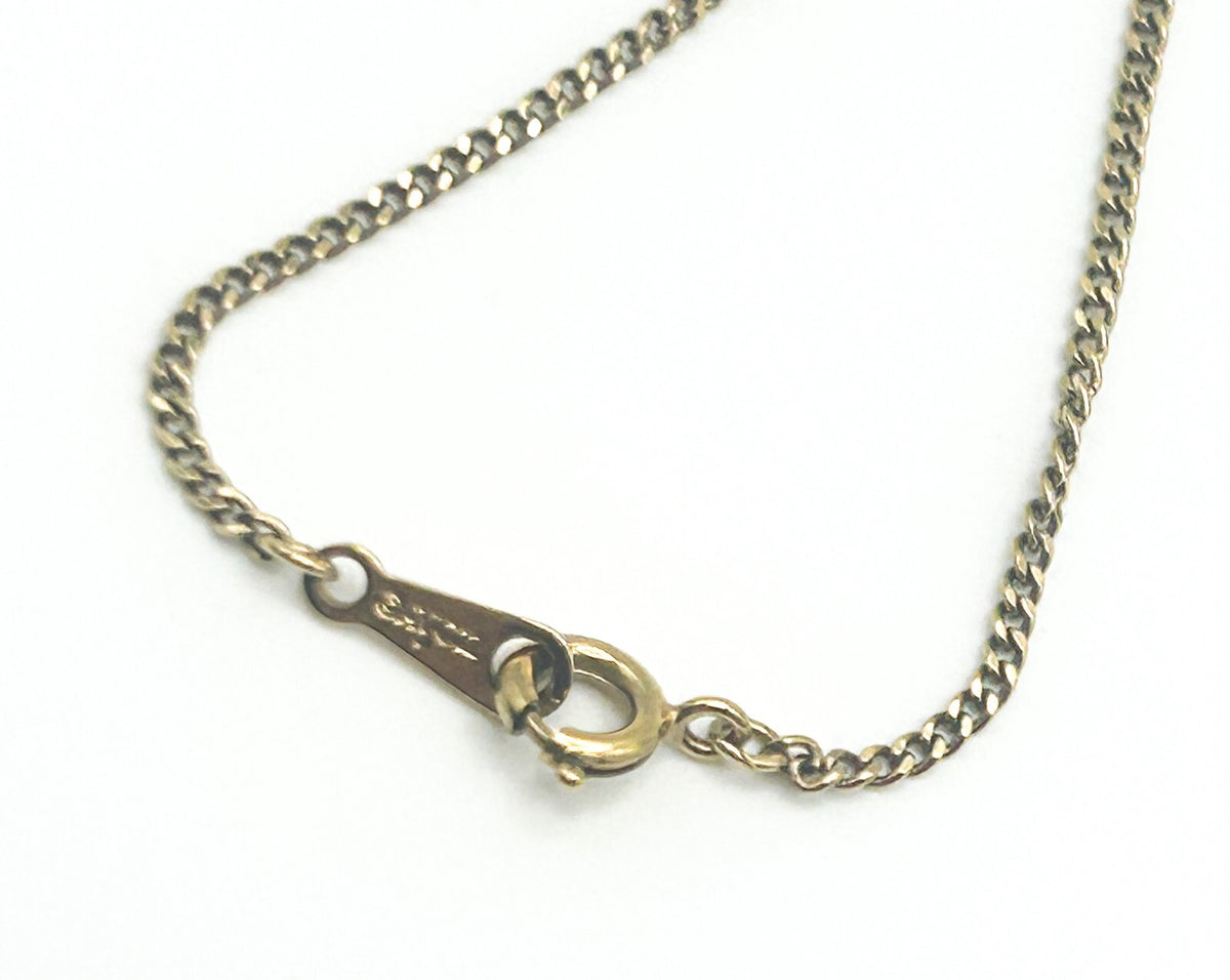 Vintage Avon Black Enamel, Rhinestone & Gold Tone Pendant Necklace 80s Style