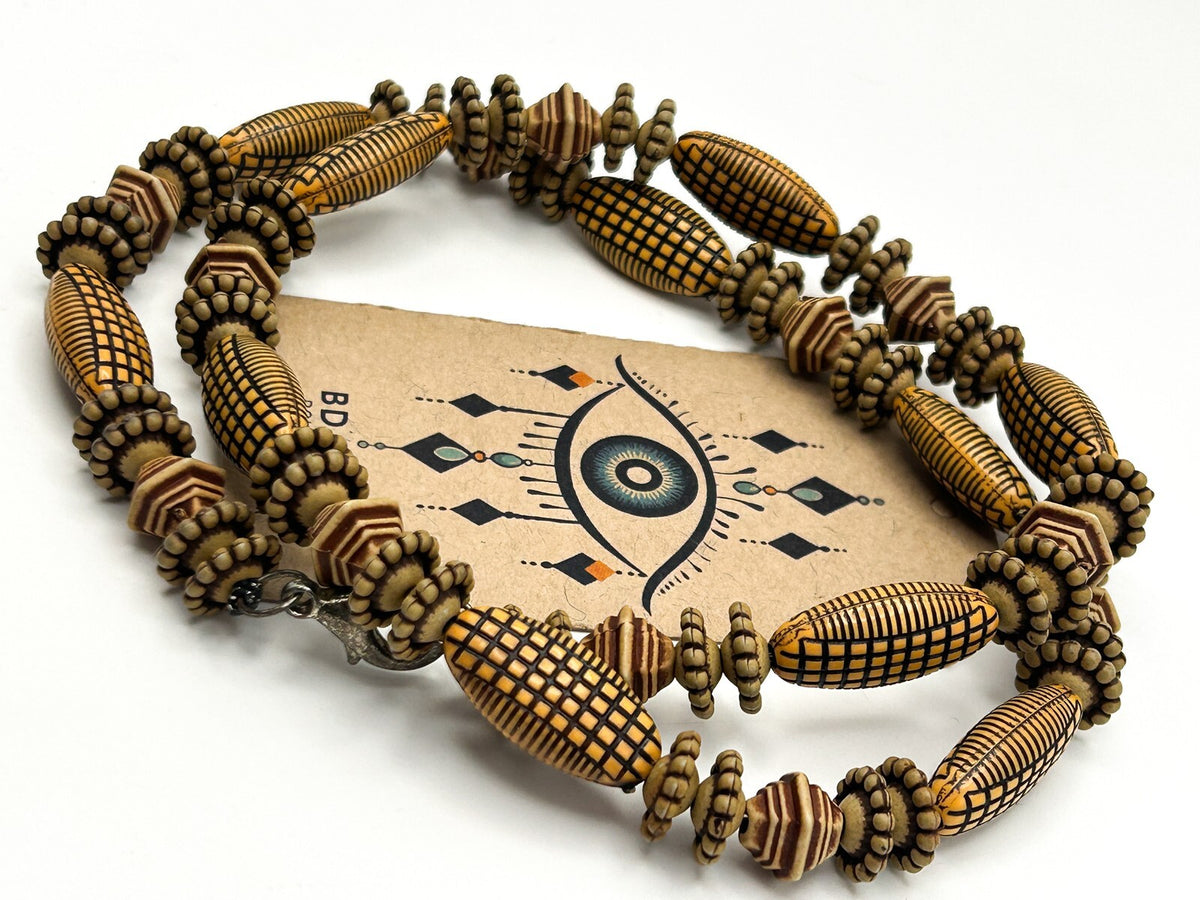 Recycled Plastic ‘Tortoise Home’ Beaded Necklace – Ghana Artisan