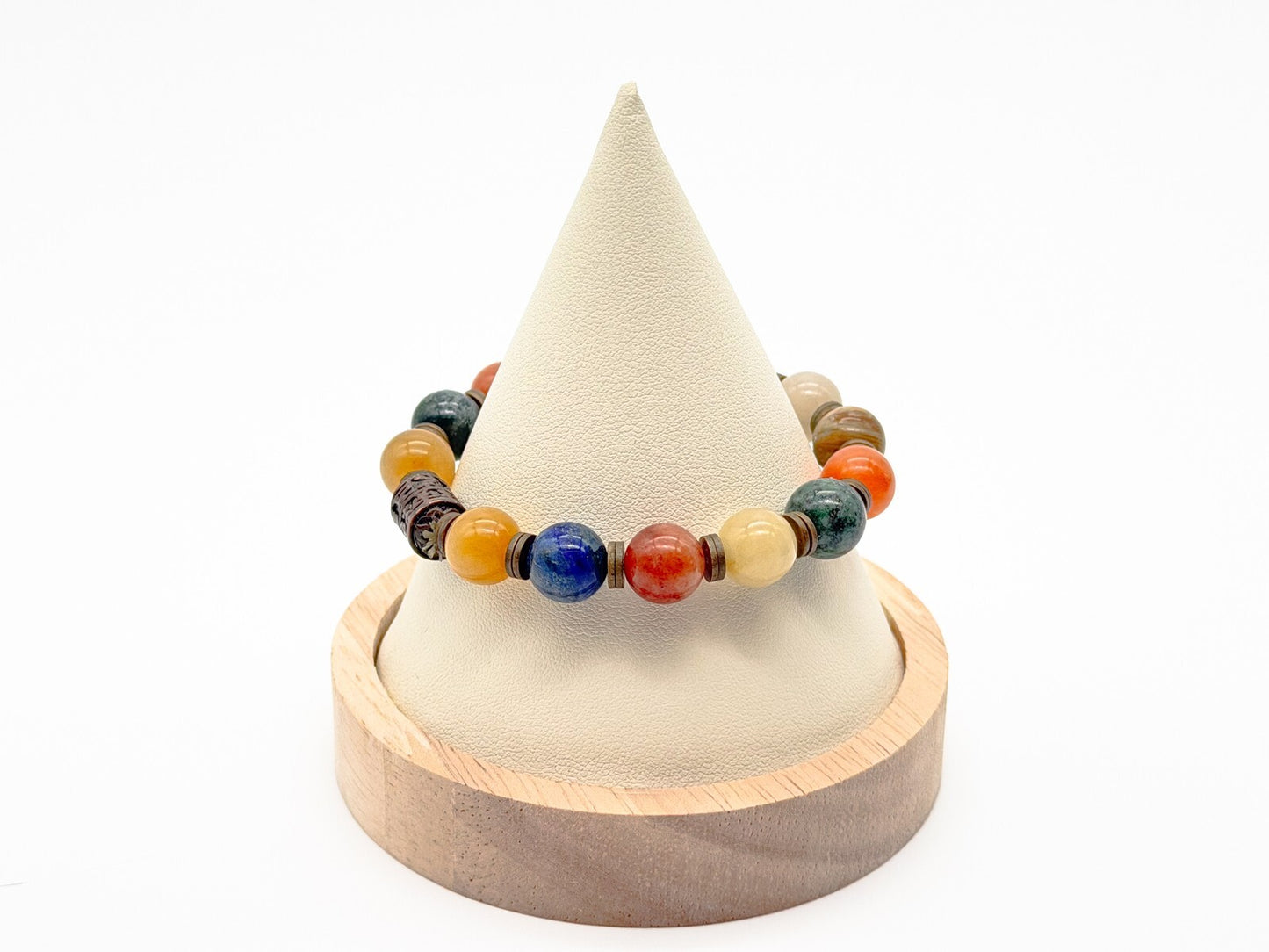 Carnelian Agate Citrine Gemstone Bracelet Duo – Wire Wrapped & Stretch Set