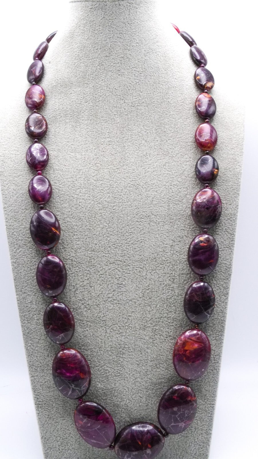 Vintage Purple & Mauve Graduated Bead Necklace