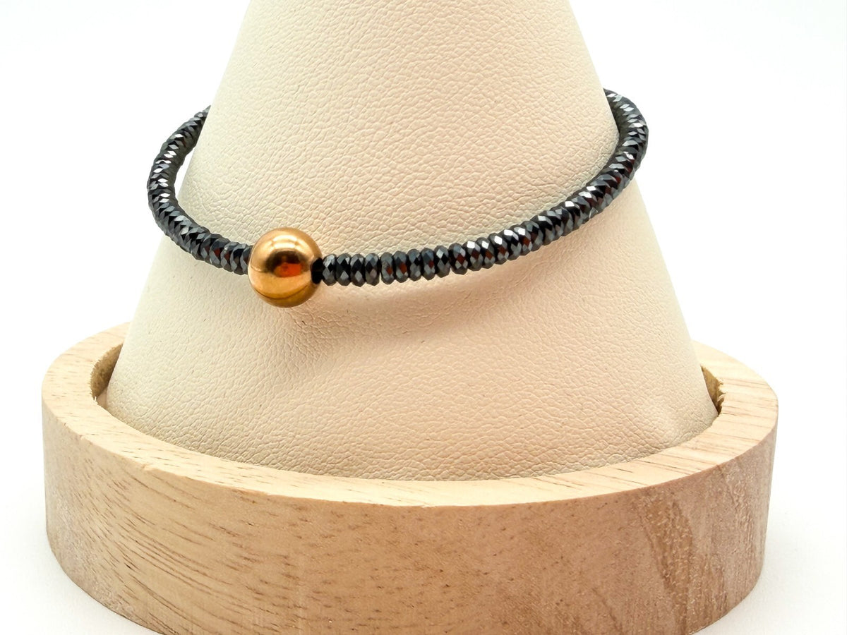 Coeur De Lion Bracelet Hematite Titanium Oxide Rose Gold Plated Elegant